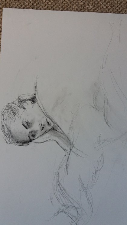 face pen and charcoal